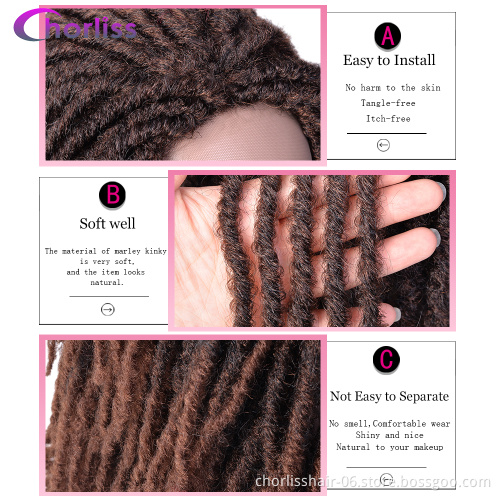 Private Label Cheap Ombre Afro Dreadlocks Wigs For Black Women Curly Braids Heat Resistance Faux Locs Synthetic Hair Wigs